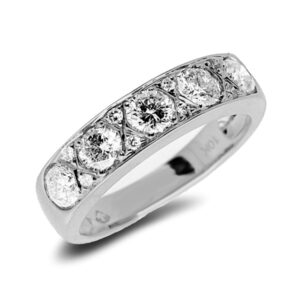 1.04 Carat TW Canadian Diamond Wide Anniversary Ring In White Gold