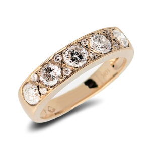 1.04 Carat TW Canadian Diamond Wide Anniversary Ring In Yellow Gold