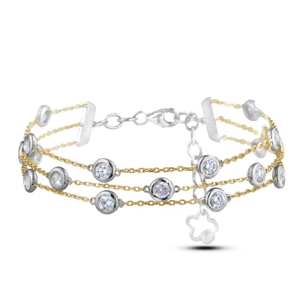 2.01 Carat TW Diamond Bracelet in 14K yellow & white Gold