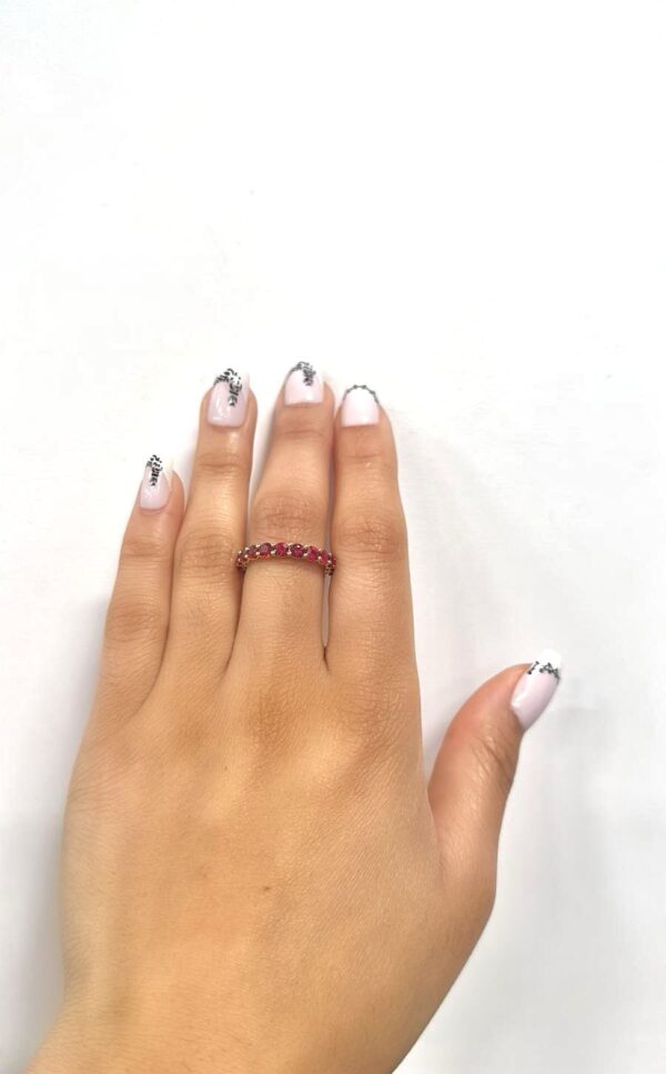 1.52 Carat TW Ruby Eternity Ring in 18K White Gold