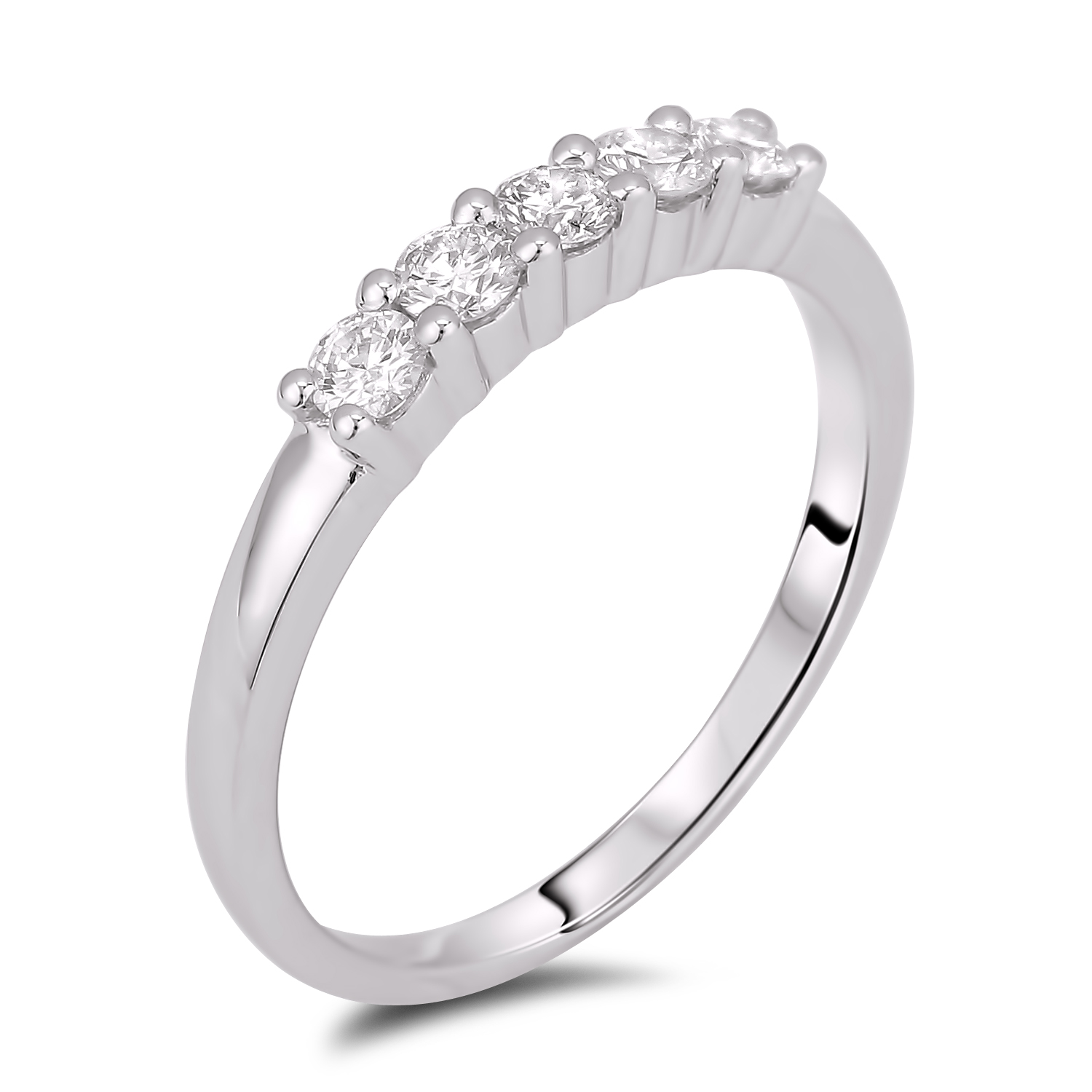 Five Stone De Beers Forevermark Diamond Anniversary Ring In 18K White Gold