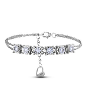 0.40 Carat TW Miracle Setting Diamond Halo Bracelet in 18K White Gold