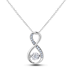 Canadian Diamond Sterling Silver Miracle Setting Stand-Up Infinity Necklace