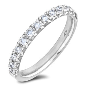 0.48 Carat TW Ladies Diamond Anniversary Wedding Band Ring in 18K White Gold