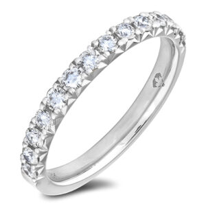 0.48 Carat TW Ladies Diamond Anniversary Wedding Band Ring in 18K White Gold