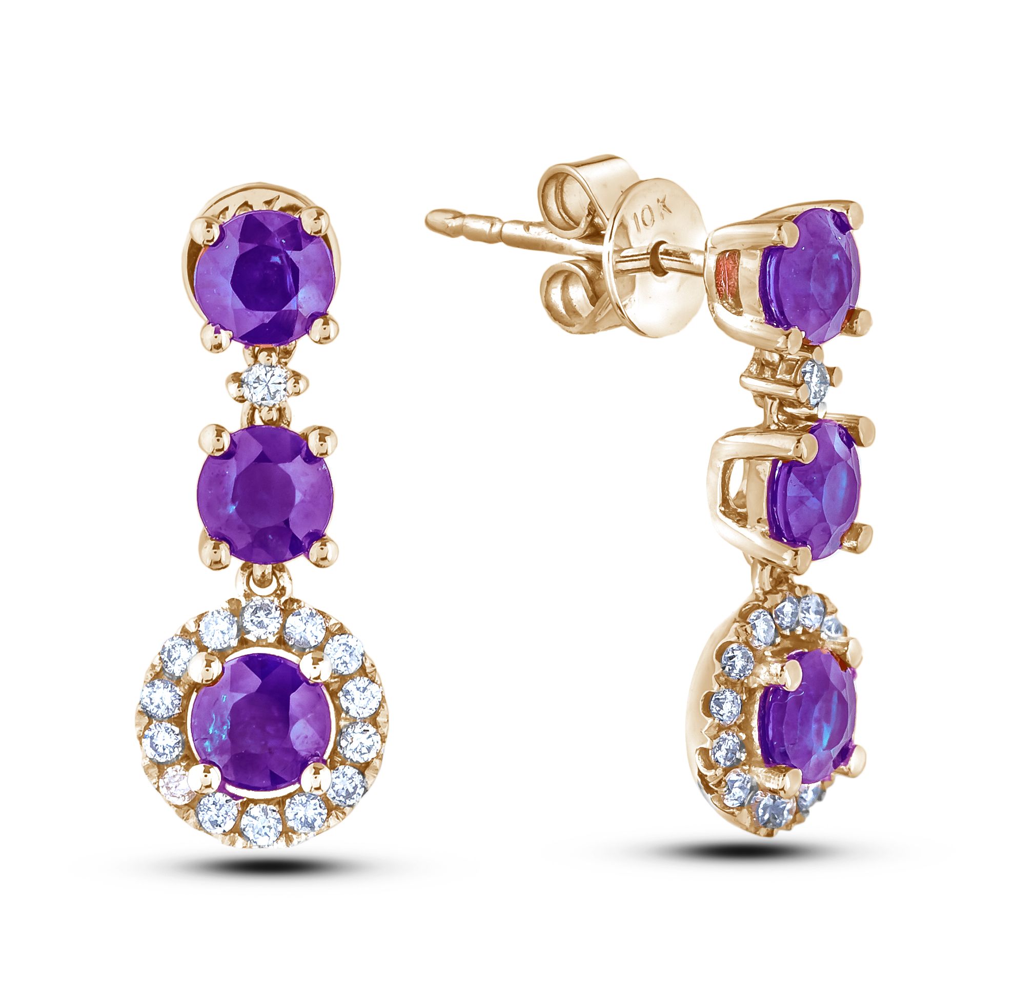 Amethyst 925 Sterling Silver Dangle Earrings