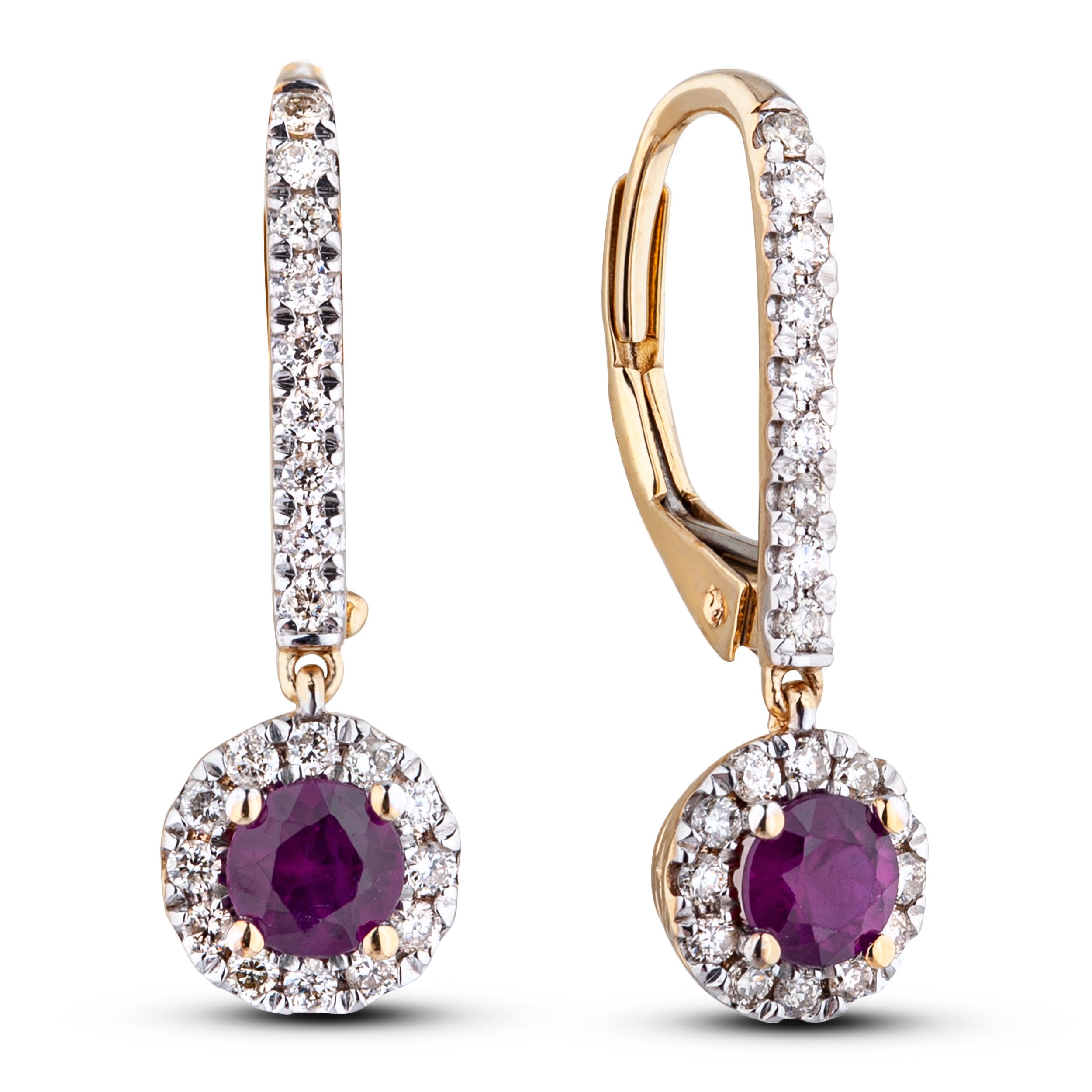 Amethyst earrings sales yellow gold
