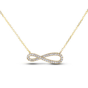 0.18 Carat TW Canadian Diamond Infinity Necklace in Yellow Gold