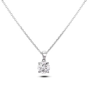 0.80 Carat GIA Certified Diamond Solitaire Pendant in 14K White Gold