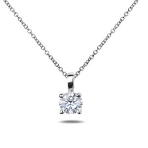 0.90 Carat GIA Certified Diamond Solitaire Pendant in 14K White Gold