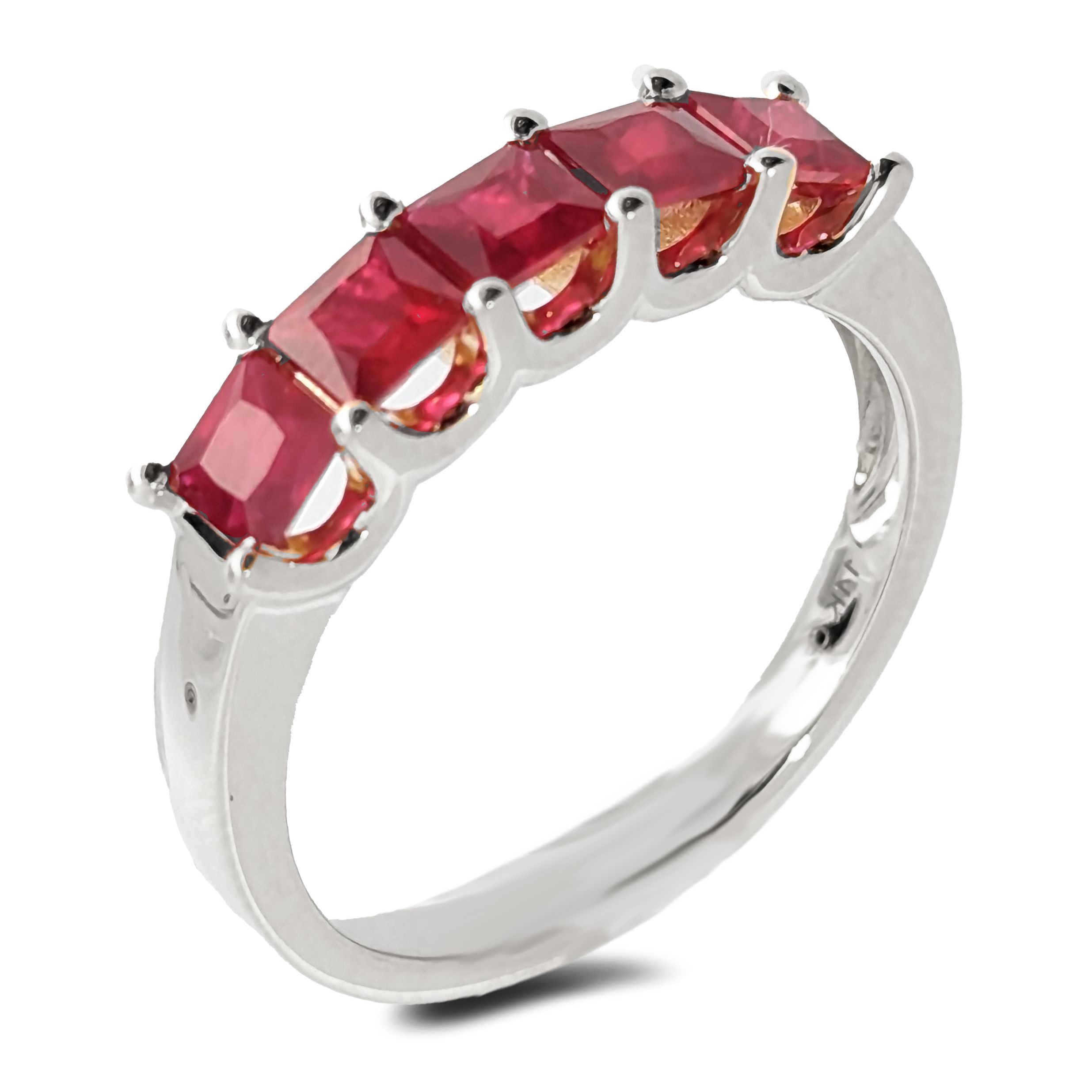5 stone princess shop cut anniversary ring