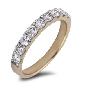 0.80 Carat TW Diamond Anniversary Wedding Band in 14K Yellow Gold