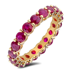 1.52 Carat TW Ruby Eternity Ring in 18K Yellow Gold