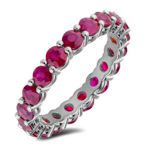 3.00 Carat TW Ruby Eternity Ring in 18K White Gold