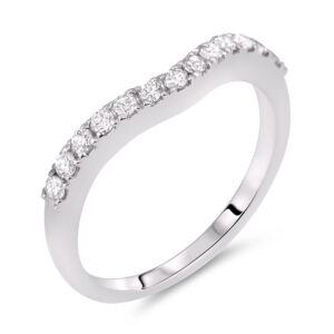 0.28 Carat TW Diamond Curve Wedding Band in 14K White Gold