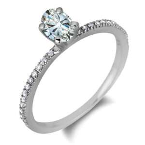 0.23 Carat Ideal Oval Cut Canadian Diamond Engagement Ring in 14K White Gold