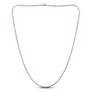 1.34 Carat TW Diamond And 1.80 Carat TW Ruby Tennis Necklace in 14K Yellow Gold