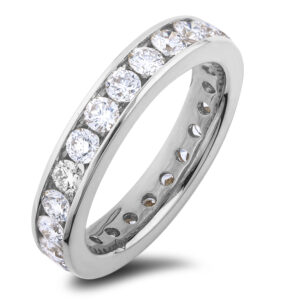 1.73 Carat TW Diamond Eternity Wedding Band Ring in 14K White Gold