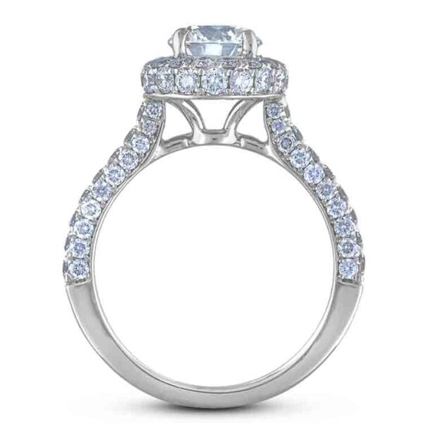 De Beers Forevermark 1.00 Carat Diamond Halo Engagement Ring With Hidden Diamond Detail in 18K White Gold
