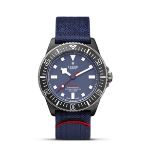 TUDOR Pelagos FXD Titanium bezel black carbon insert Blue fabric strap 43 mm M25707KN-0001