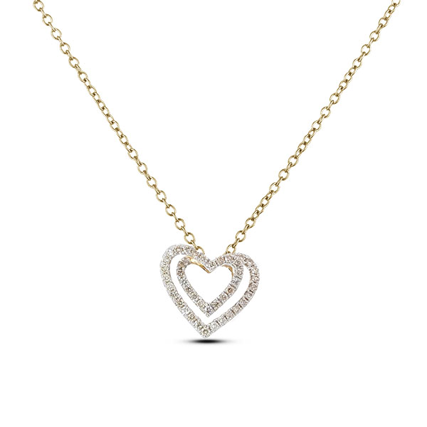 Vintage Diamond Heart Pendant