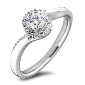 De Beers Forevermark 0.30 Carat Diamond Wave Style Engagement Ring in 18K Gold