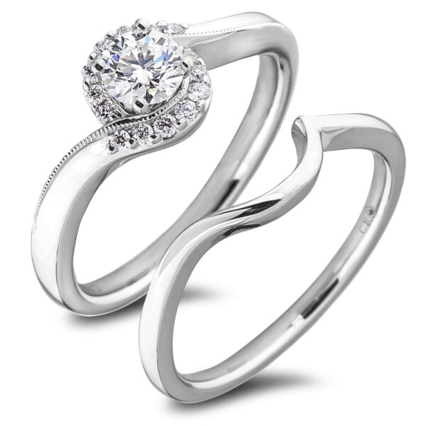 De Beers Forevermark 0.30 Carat Diamond Wave Style Engagement Ring in 18K Gold