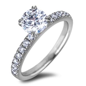 De Beers Forevermark 0.75 Carat Diamond Engagement Ring With Diamond Accents in 18K Gold