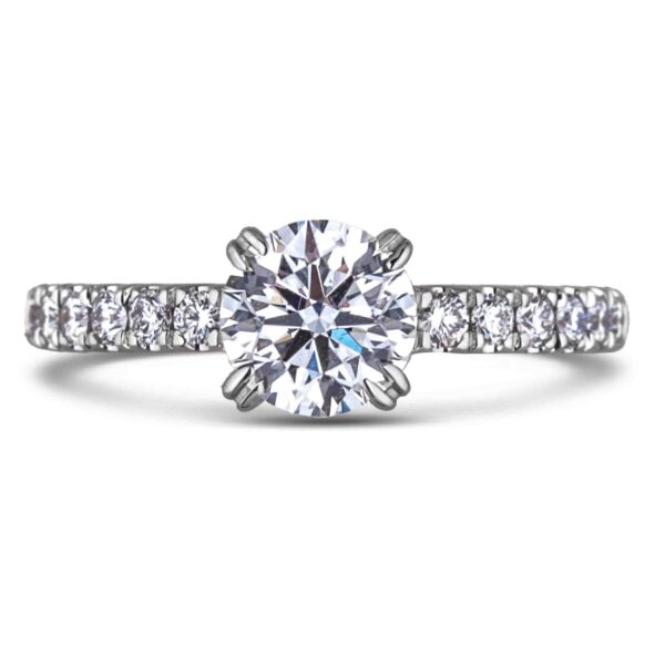 De Beers Forevermark 0.75 Carat Diamond Engagement Ring With Diamond Accents in 18K Gold