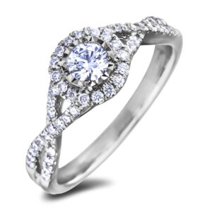 De Beers Forevermark 0.25 Carat Diamond Miracle Setting Engagement Ring in 18K Gold