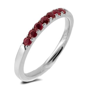 Stackable Ring Set With 0.30 Carat TW Ruby In White Gold