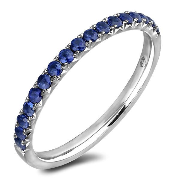 0.60 Carat TW Sapphire Stackable Ring in White Gold
