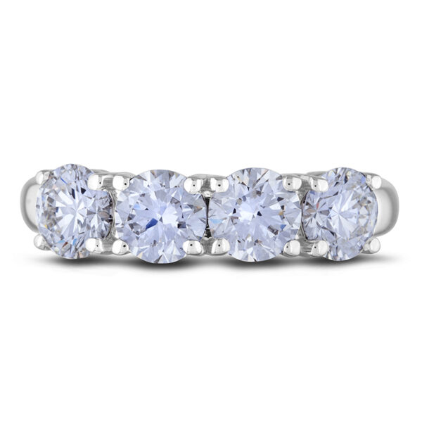 Ideal Cut GIA Diamond Anniversary Ring In 18K White Gold
