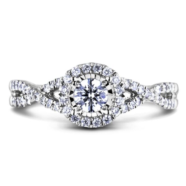 De Beers Forevermark 0.25 Carat Diamond Miracle Setting Engagement Ring in 18K Gold