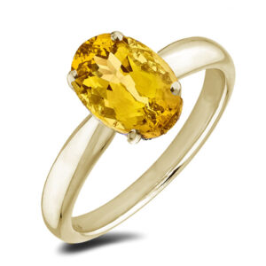 Yellow Sapphire Accented With Hidden Diamond Ring In 18K Yellow Gold