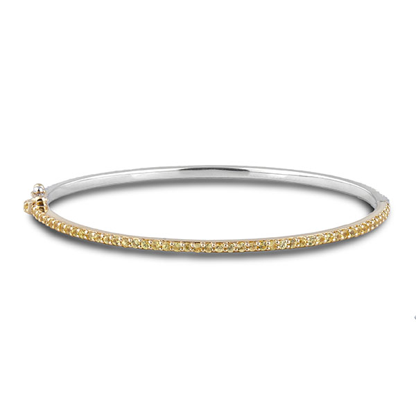 14K Yellow Sapphire & Diamond Line Bracelet | Purple Creek