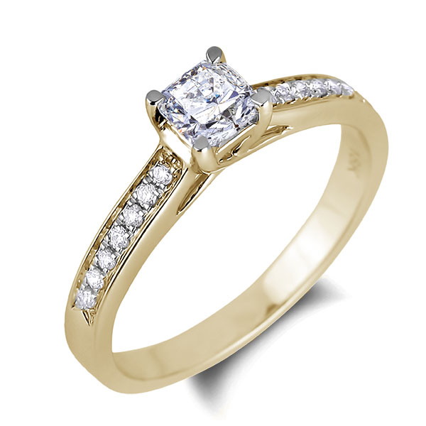 Canadian Diamond Engagement Ring In 14K Yellow Gold