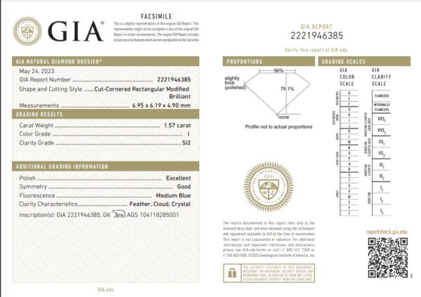 GIA Polar Bear Canadian Diamond 1.57 Carat Trilogy Engagement Ring in 18K White Gold
