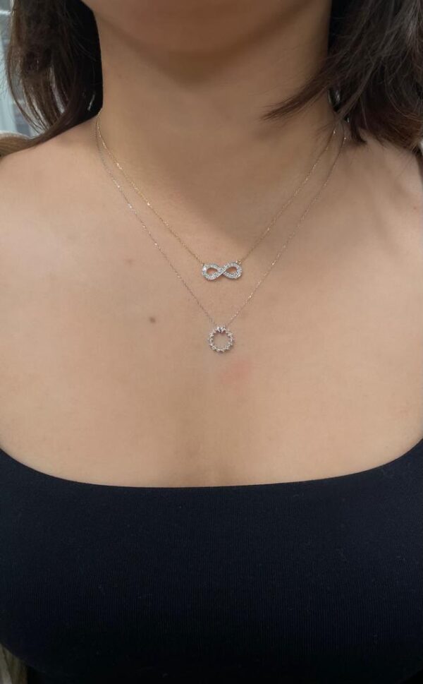 Canadian Diamond Infinity Necklace In 14K Yellow Gold