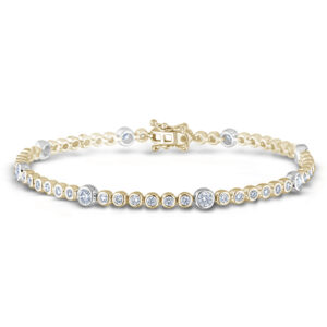 De Beers Forevermark Diamond Beaded Bezel Set Bracelet in 18K Gold