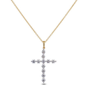 Canadian Diamond Cross Pendant In Yellow Gold 1.10 TW