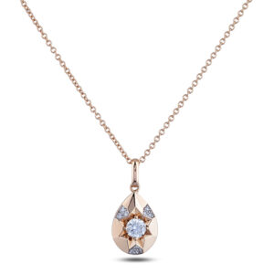 De Beers Forevermark Diamond Pear Shape Pendant in 18K Rose Gold