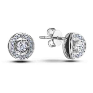 De Beers Forevermark Diamond Studs Earrings in 18K White Gold