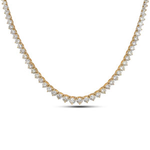 Tennis Necklace Featuring 23.70 Carat TW Canadian Diamonds in 18K Yellow Gold