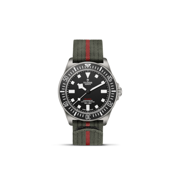 TUDOR Pelagos FXD Titanium Case Black Matte Dial Forest Green Fabric Strap 42 mm M25717N-0001 - Image 4