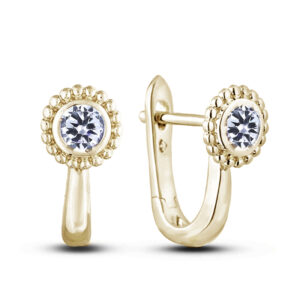 De Beers Forevermark 0.24 Carat TW Diamond Bezel Set Huggie Hoop Earrings in 18K Yellow Gold