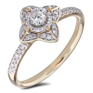 De Beers Forevermark Diamond Star Halo Engagement Ring in 18K Yellow Gold