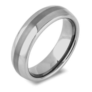 Men's Tungsten Two Band Effect Wedding Ring