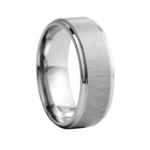 Men's Satin Center Polished Edges Tungsten Wedding Ring