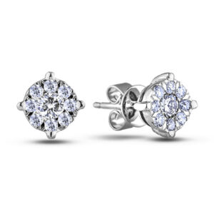 De Beers Forevermark Diamond Flower Stud Earrings In 18K White Gold